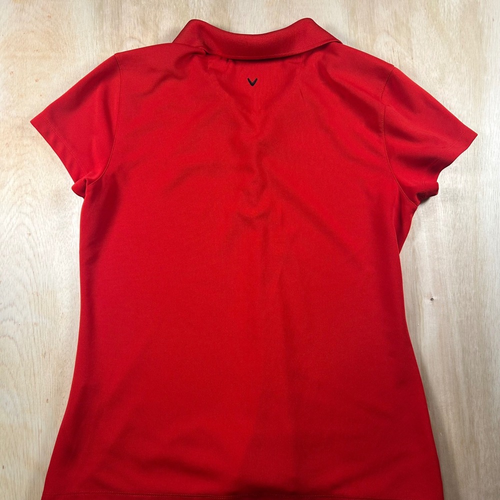 Callaway Opti-Dri Red Polo Shirt Womens Large Shalimar Pointe Golf Short Sleeve - Picture 6 of 6